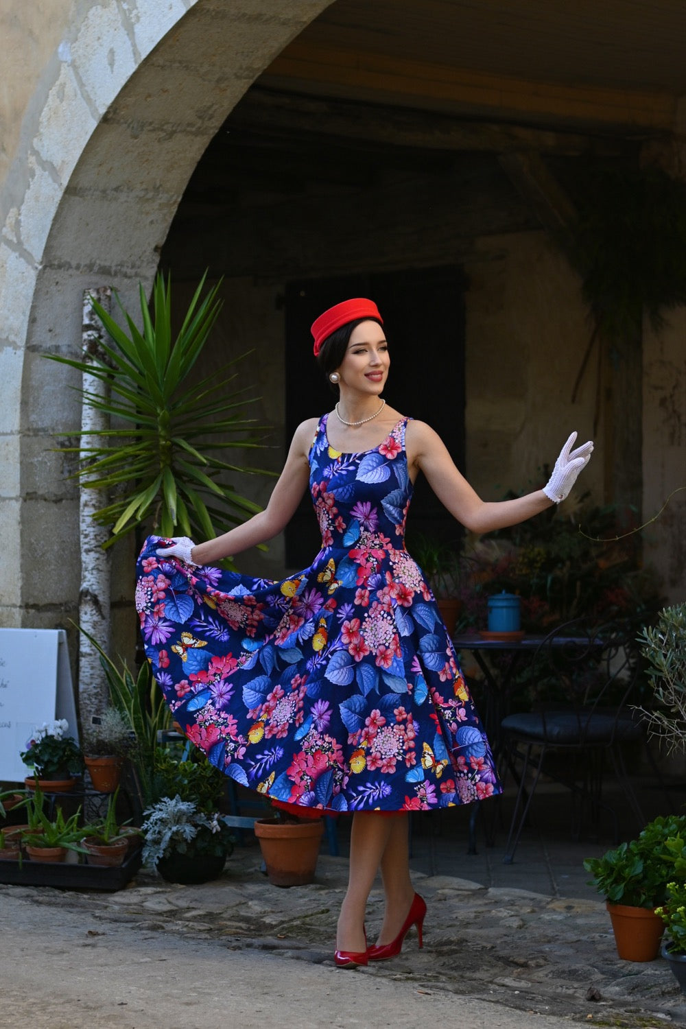 Midnight Summer Garden Dress - florales Kleid