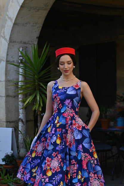Midnight Summer Garden Dress - florales Kleid