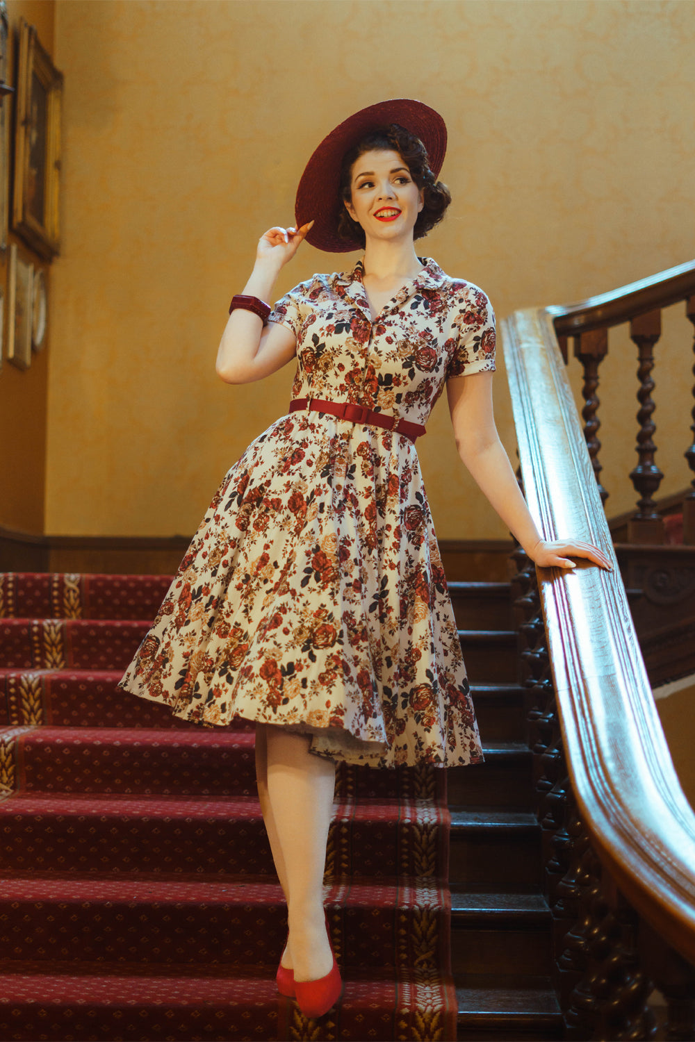 Retro Roses Dress - Vintage Kleid mit Rosen