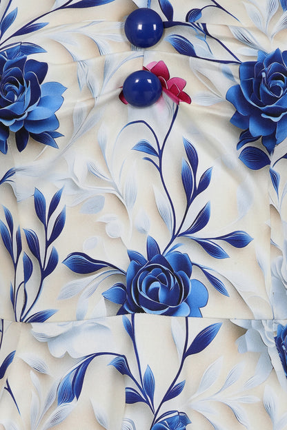 Wildflower Dress - Romantik Kleid mit blauen Rosen