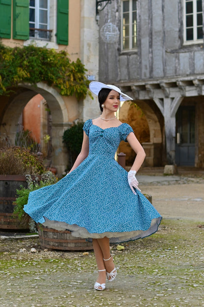 Polka Dot Dolora Dress - Retro Kleid in mit mit kleinen Punkten