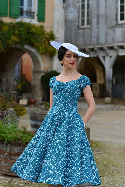 Polka Dot Dolora Dress - Retro Kleid in mit mit kleinen Punkten