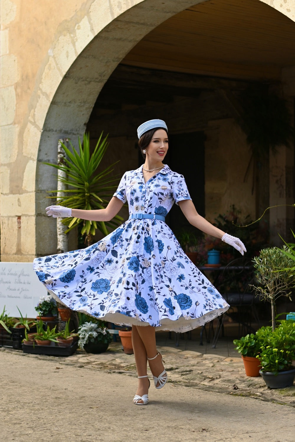 Maribel Garden Dress - 50s Retro Hemdblusenkleid