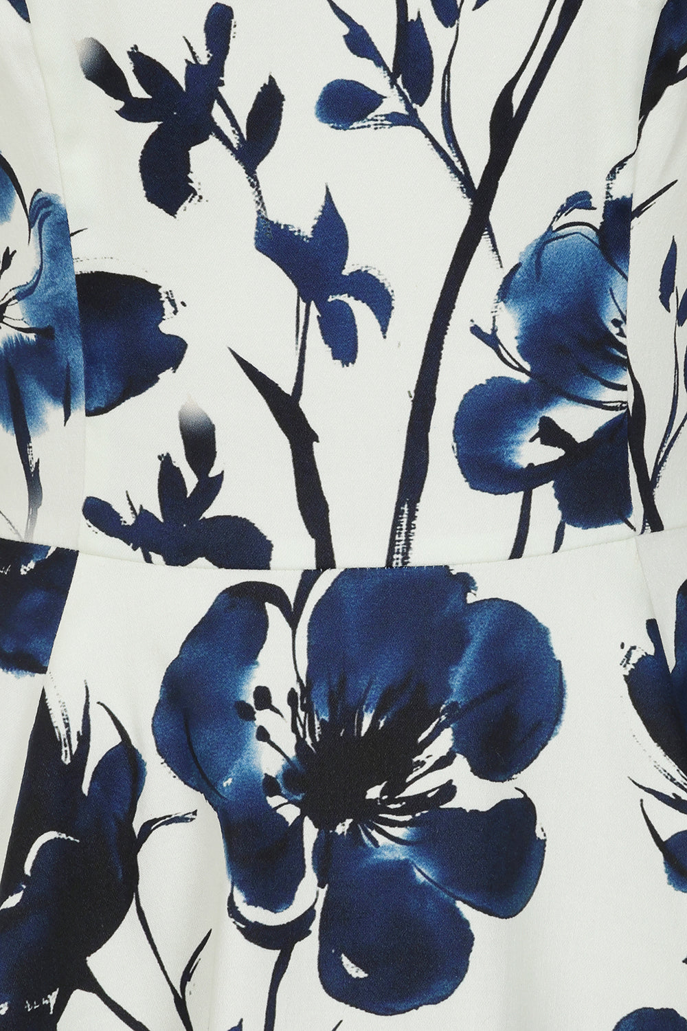 Indigo Romance Neckholder - Rockabilly Kleid mit blauen Blumen