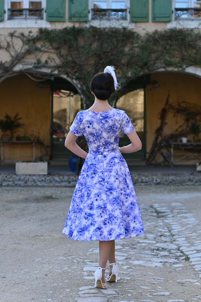 Violet Roses Dress - Retro Sommerkleid mit Rosen