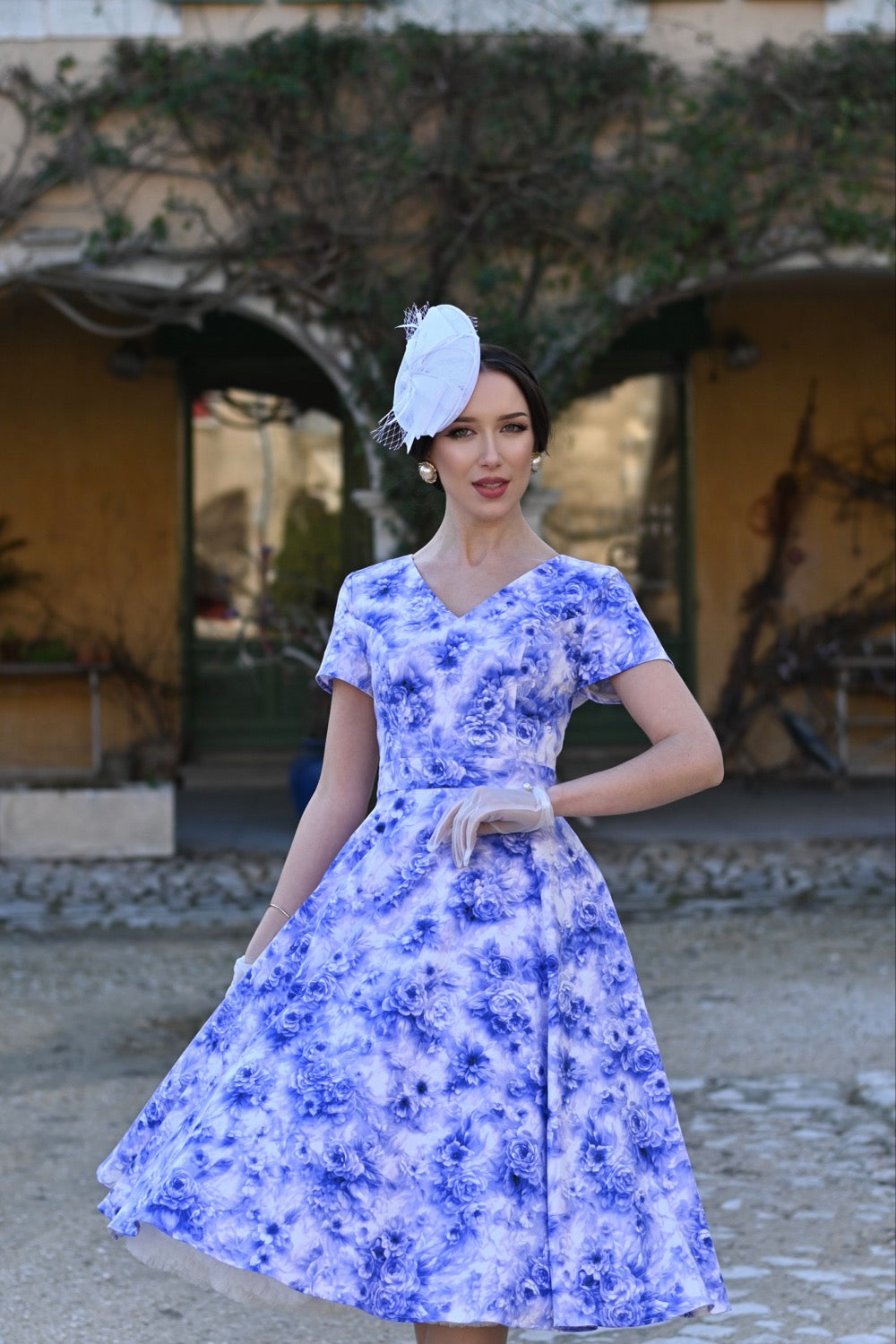 Violet Roses Dress - Retro Sommerkleid mit Rosen