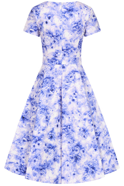 Violet Roses Dress - Retro Sommerkleid mit Rosen