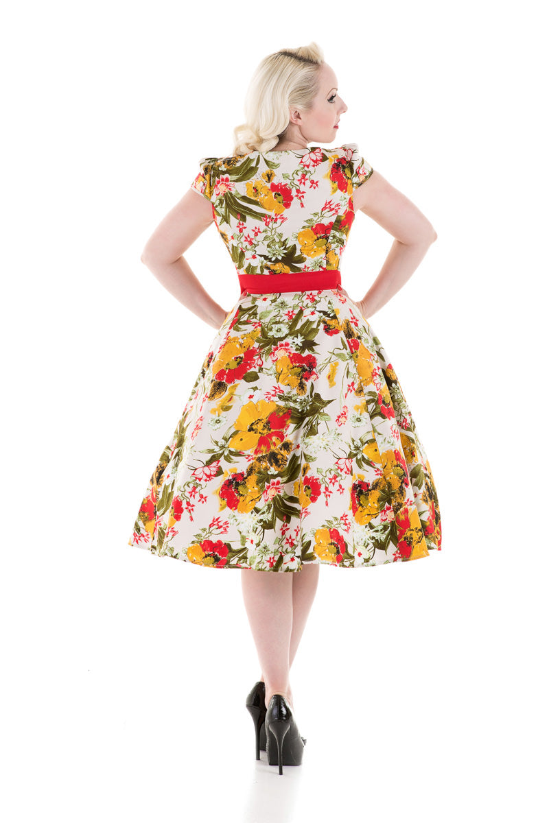 Floral Picnic Dress - Kleid mit orangen Blumenmuster