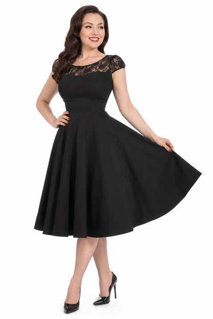Black Lace Dress - schwarzes Rockabilly Kleid