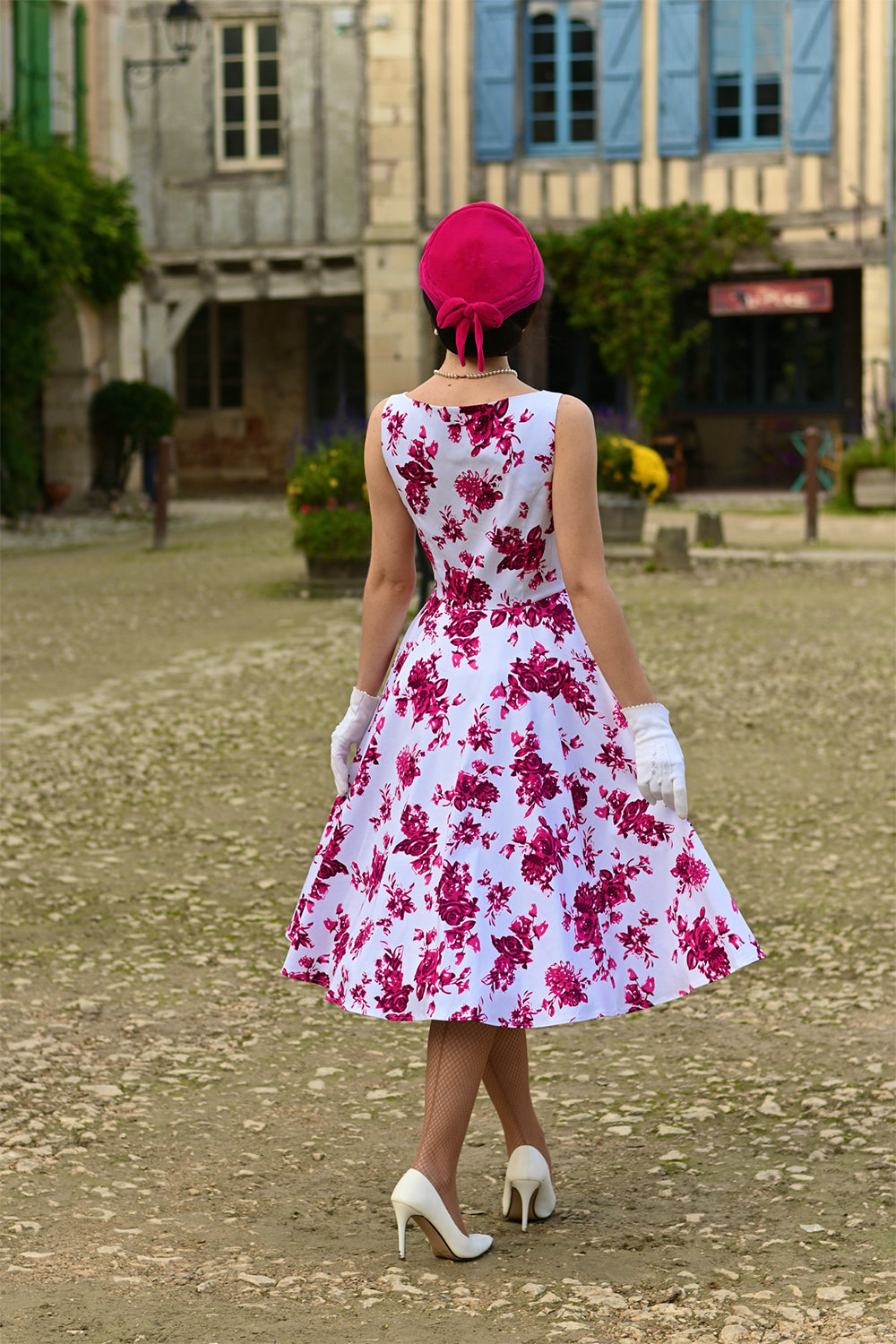 Pink Rosacea Vintage Kleid - Rosenkleid in rosa