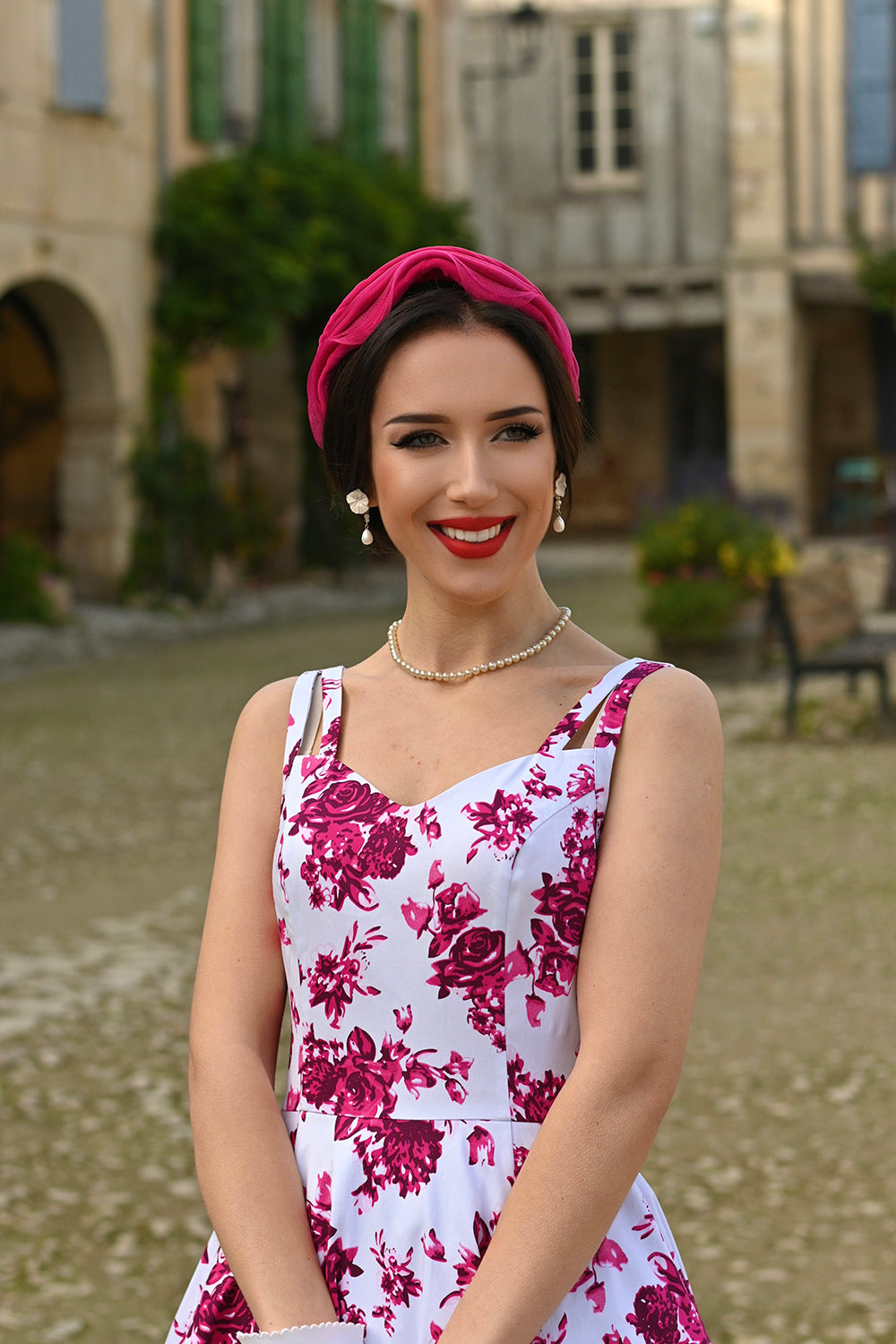 Pink Rosacea Vintage Kleid - Rosenkleid in rosa