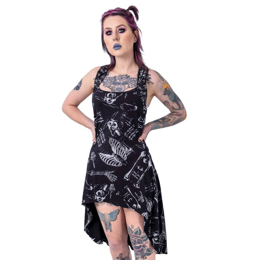 Anatomy Dress - Gothic Kleid mit Print