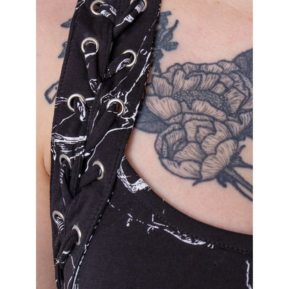 Anatomy Dress - Gothic Kleid mit Print