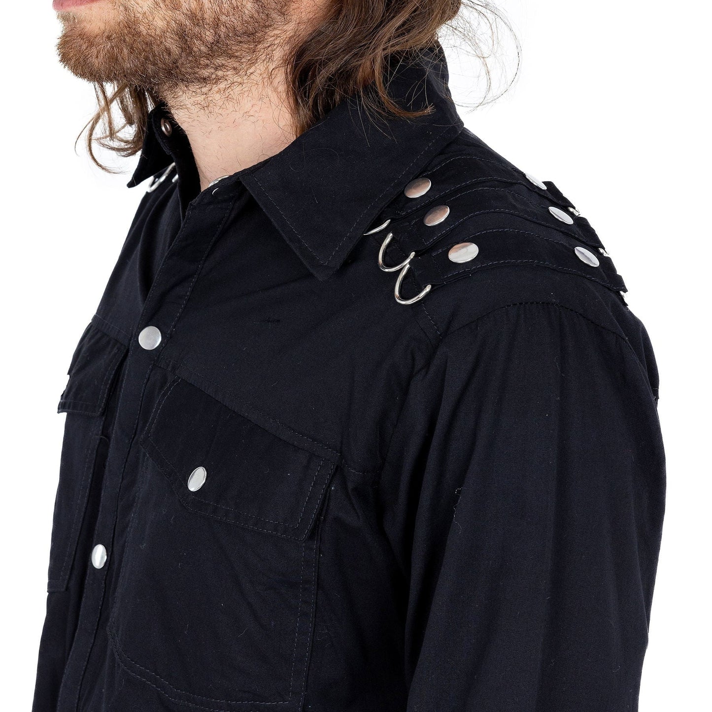 Conan Hemd langarm - Gothic Hemd mit Military-Touch