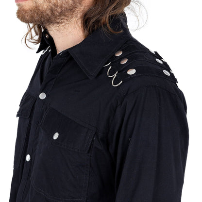 Conan Hemd langarm - Gothic Hemd mit Military-Touch