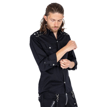 Conan Hemd langarm - Gothic Hemd mit Military-Touch