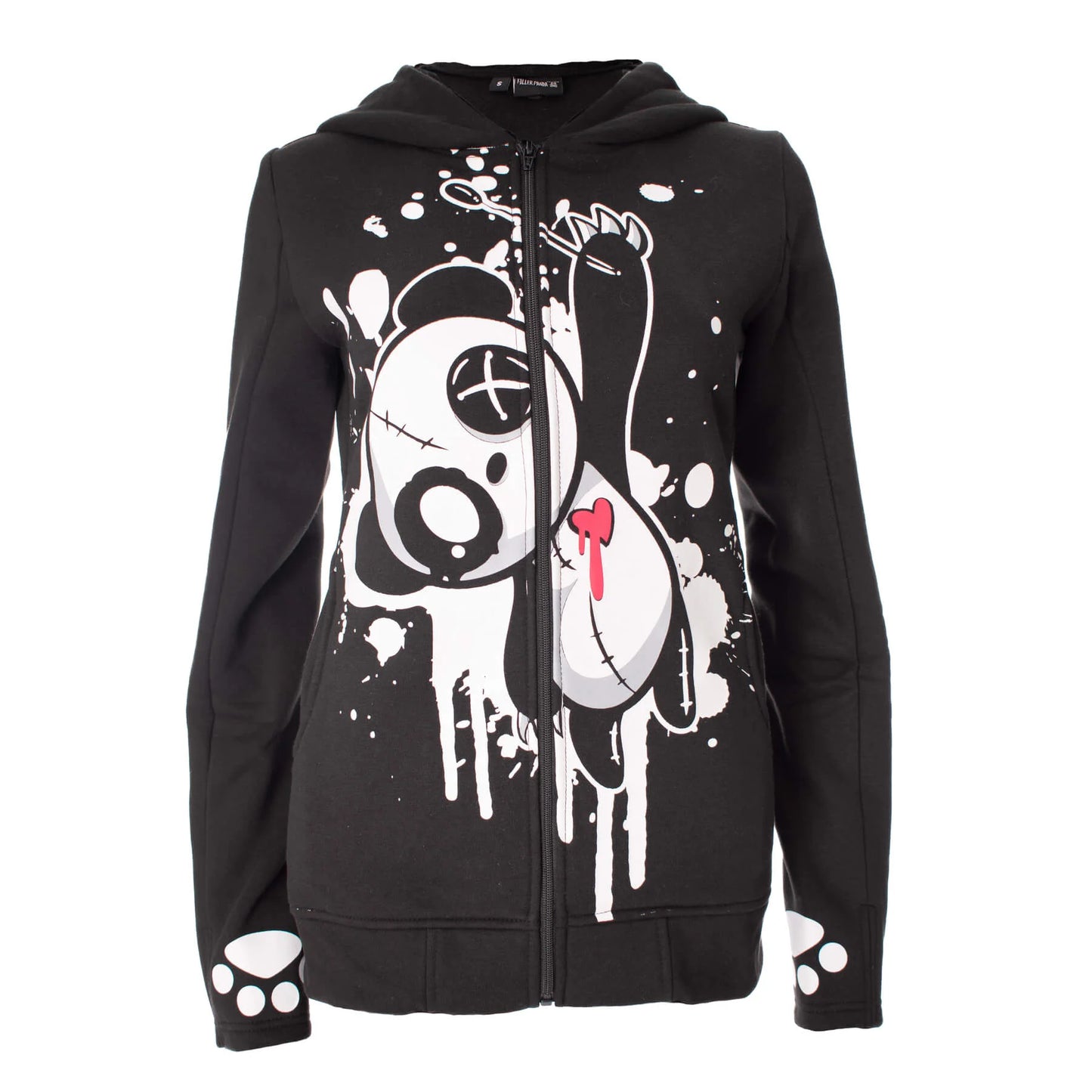 Heartbleed Panda Hoody Jacke mit Ohren - Kaputzenjacke mit Print