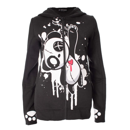 Heartbleed Panda Hoody Jacke mit Ohren - Kaputzenjacke mit Print