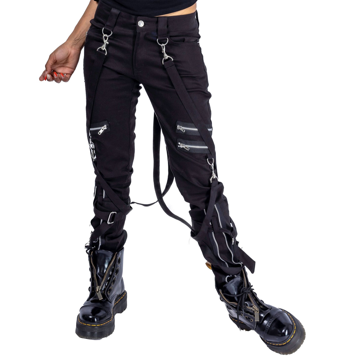 Meissa Ladies Pants Damen Gothic Hose mit Karabiner