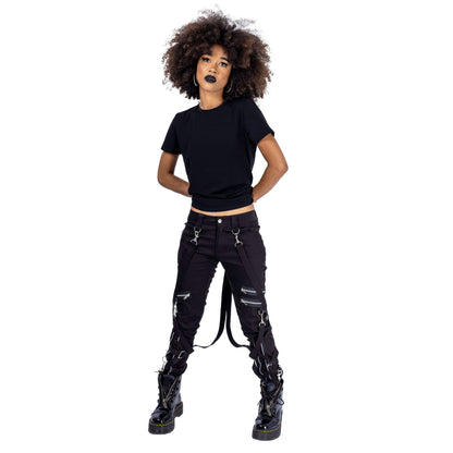 Meissa Ladies Pants Damen Gothic Hose mit Karabiner
