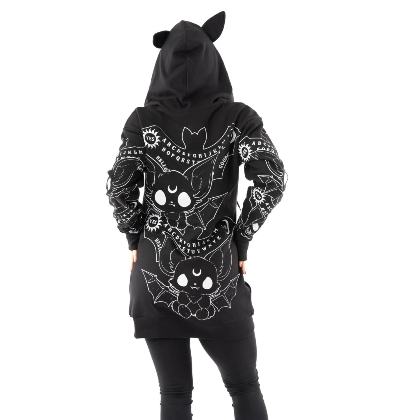 Quija Bats Hoody Jacke all over print - Kaputzenjacke mit Ohren