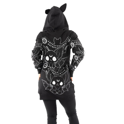 Quija Bats Hoody Jacke all over print - Kaputzenjacke mit Ohren
