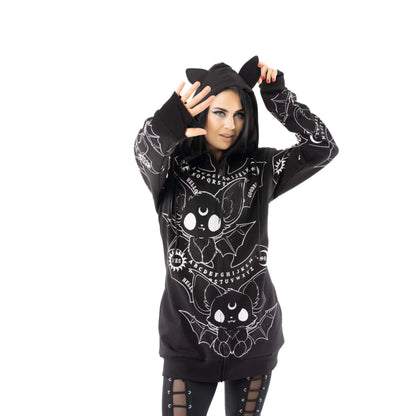 Quija Bats Hoody Jacke all over print - Kaputzenjacke mit Ohren