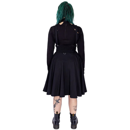 Seneca Goth Skirt -schwarzer knielanger Rock