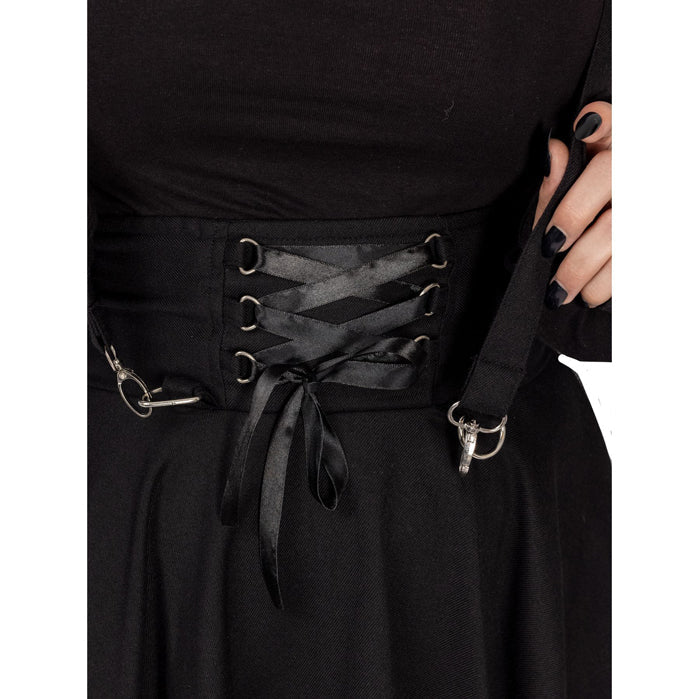 Seneca Goth Skirt -schwarzer knielanger Rock