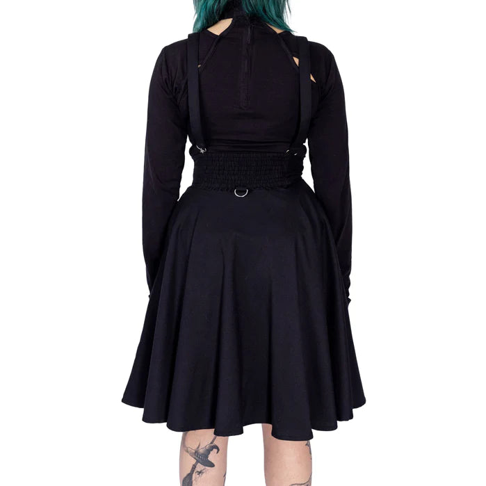 Seneca Goth Skirt -schwarzer knielanger Rock