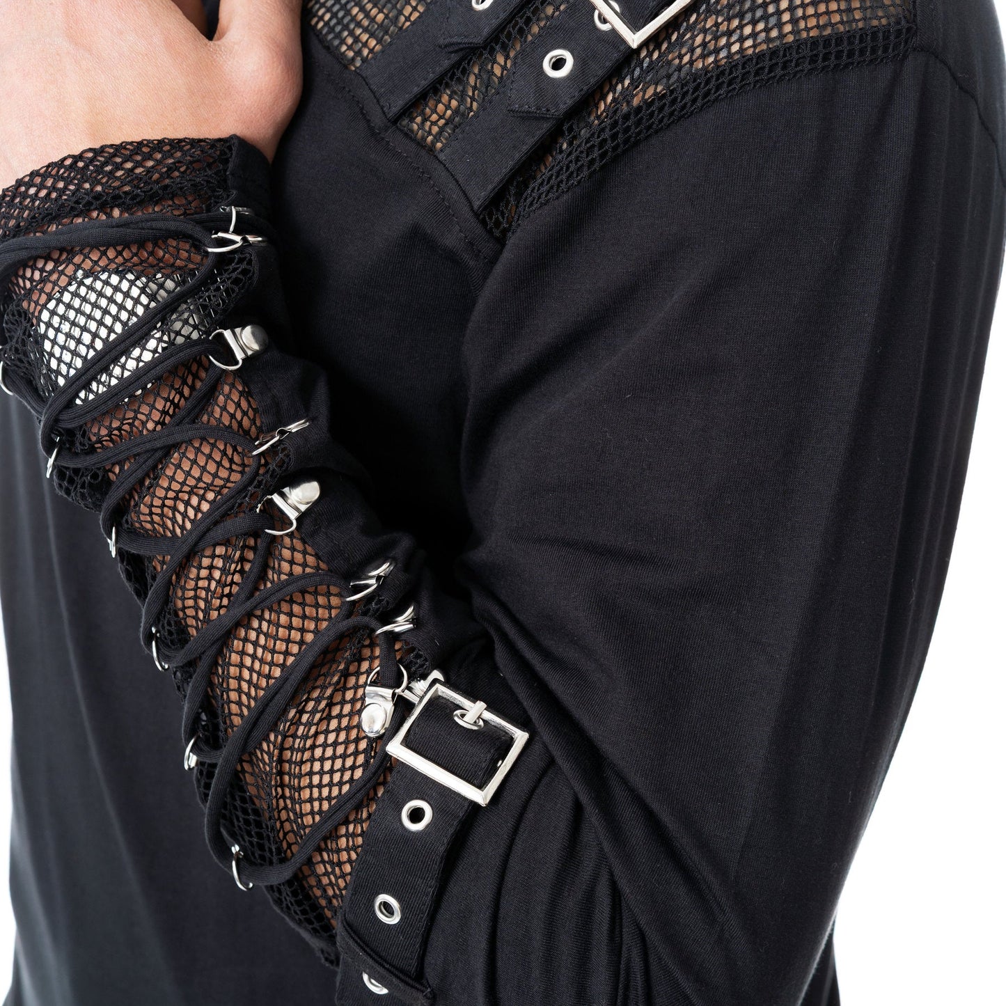 Silas Mens Longsleeve - Gothic Shirt mit Buckles