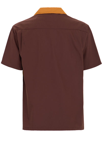 50s Diamond Bowling Hemd braun
