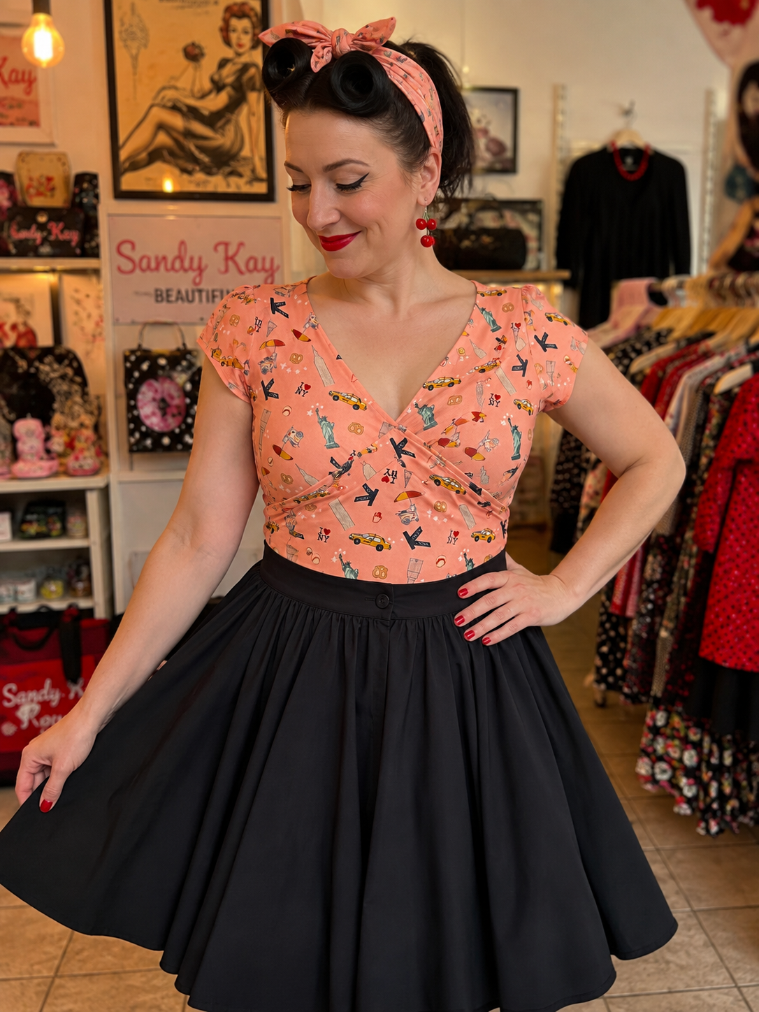 New York Ella Mae Rockabilly Top
