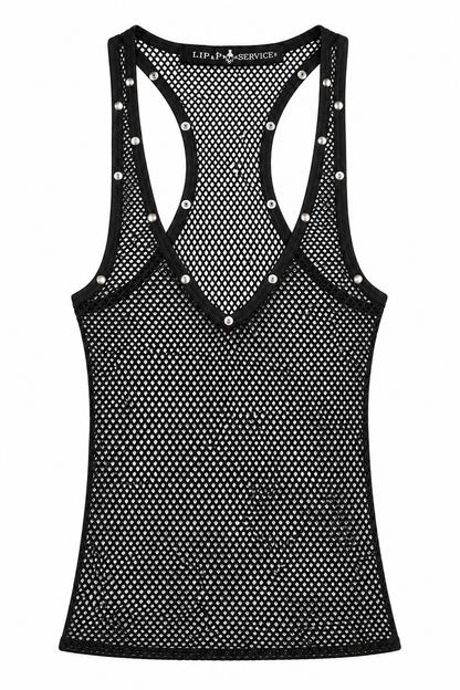 Netz Tanktop - Gothic Netz Shirt mit Nieten