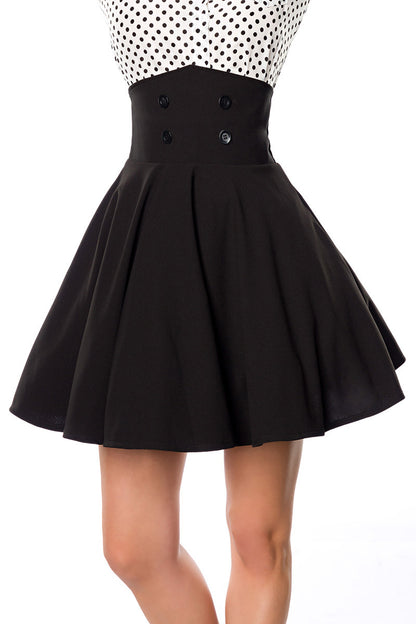 High Waist Minirock uni schwarz