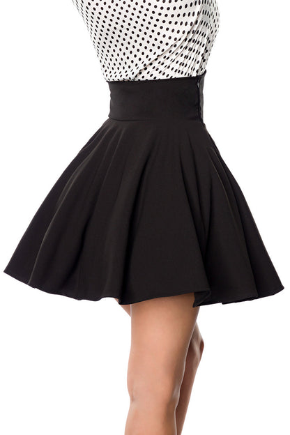 High Waist Minirock uni schwarz
