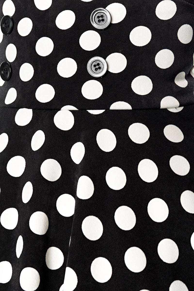 High Waist Polka Dot Tellerrock schwarz-weiß