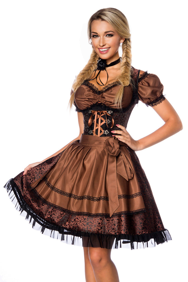 Steampunk Pirat Style Dirndl Brokat mit Korsage