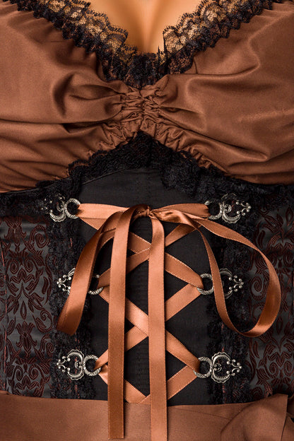 Steampunk Pirat Style Dirndl Brokat mit Korsage