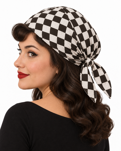 Checker on Top - Bandana-Cap mit Schachbrett-Muster