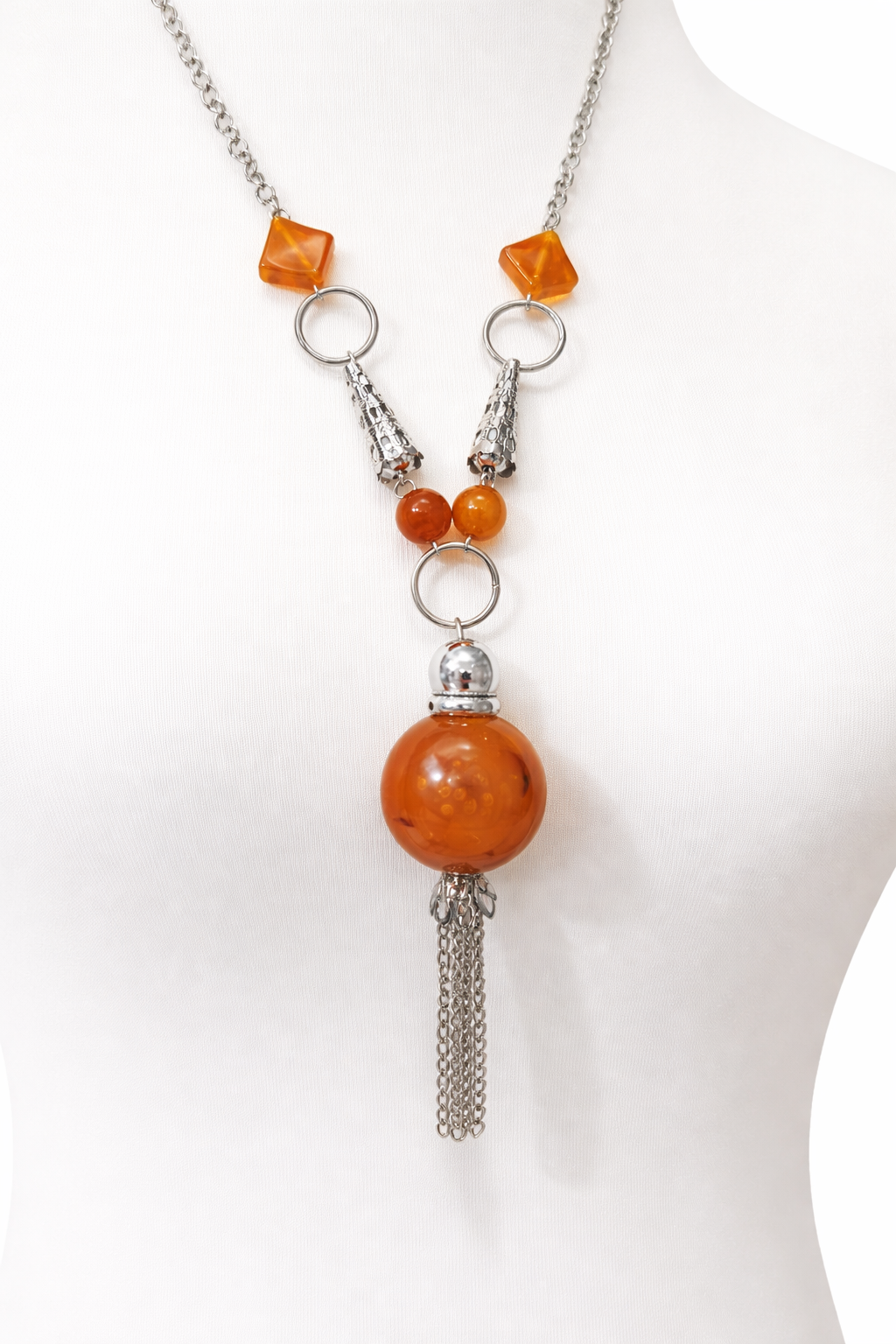 Y-Kette Bernstein Look - Halskette im Retro-Design