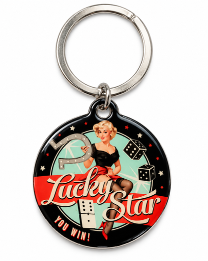 Lucky Star Pinup - Rockabilly Schlüsselanhänger