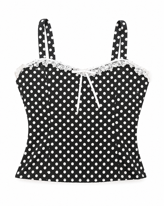 Polka Dot Korsagen-Top