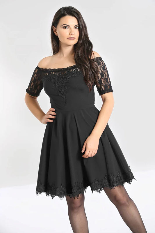 Amara Dress - schwarzes Gothic Minikleid mit Spitze