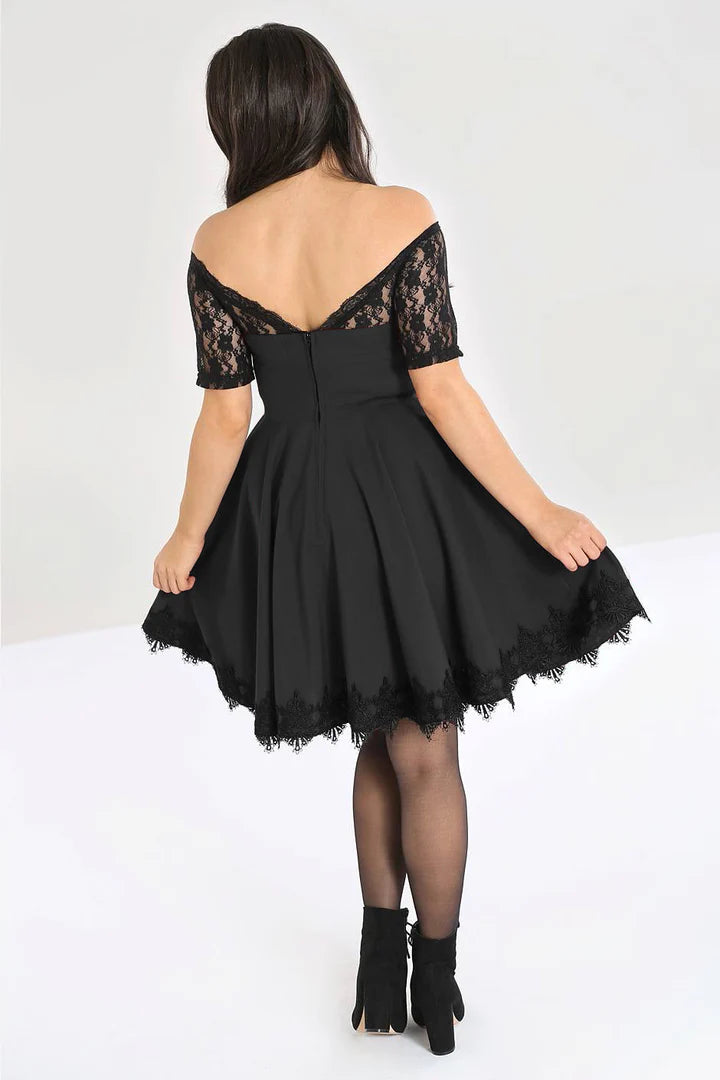Amara Dress - schwarzes Gothic Minikleid mit Spitze