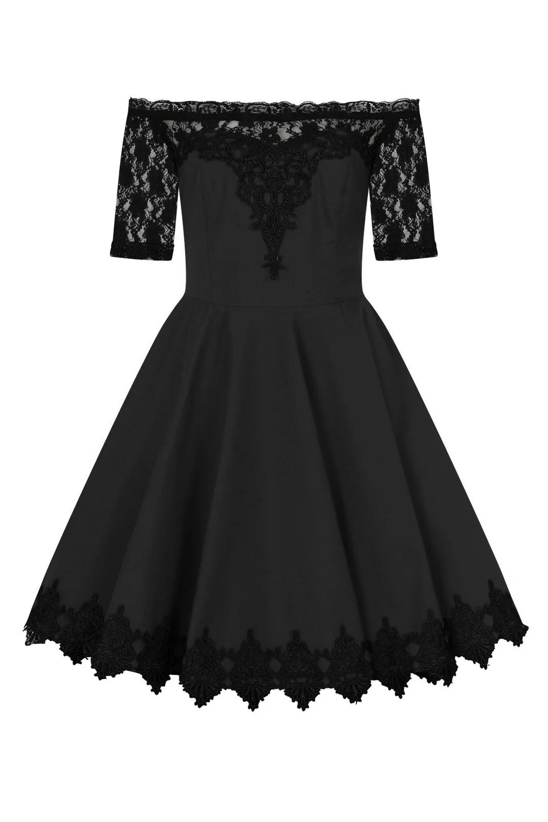 Amara Dress - schwarzes Gothic Minikleid mit Spitze