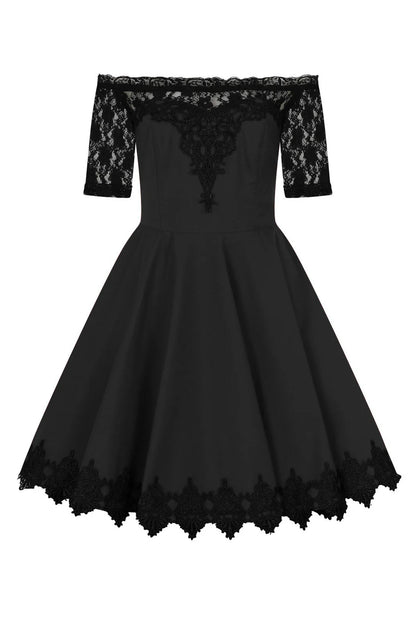 Amara Dress - schwarzes Gothic Minikleid mit Spitze