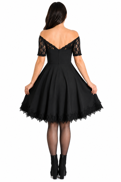 Amara Dress - schwarzes Gothic Minikleid mit Spitze