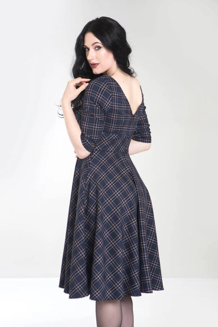 Peebles Tartan Dress navy