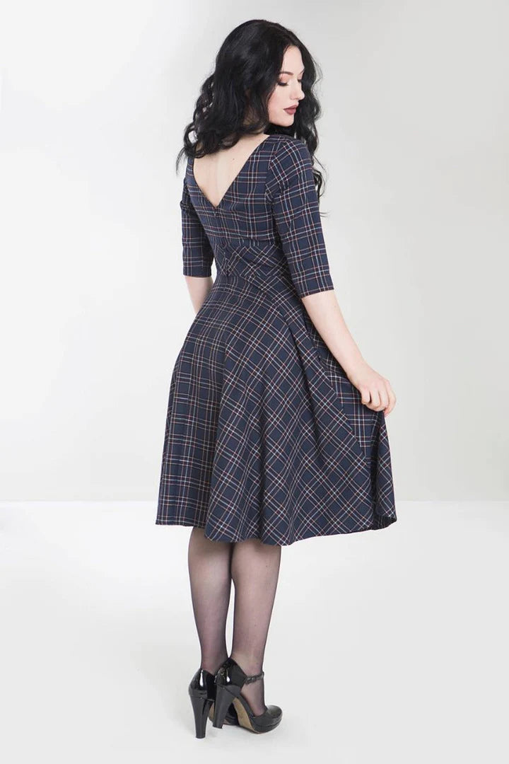 Peebles Tartan Dress navy